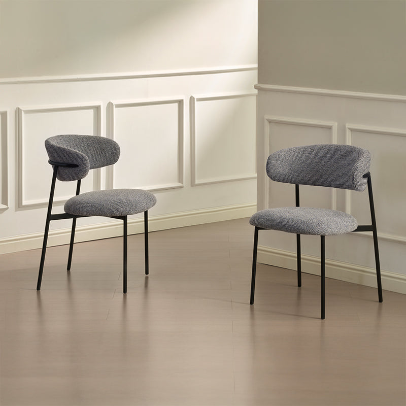 Chaise de salle à manger Zahra [Lot de 2] [Tissu Boucle][Tissu effet lin] [⌀ 1.9 cm]
