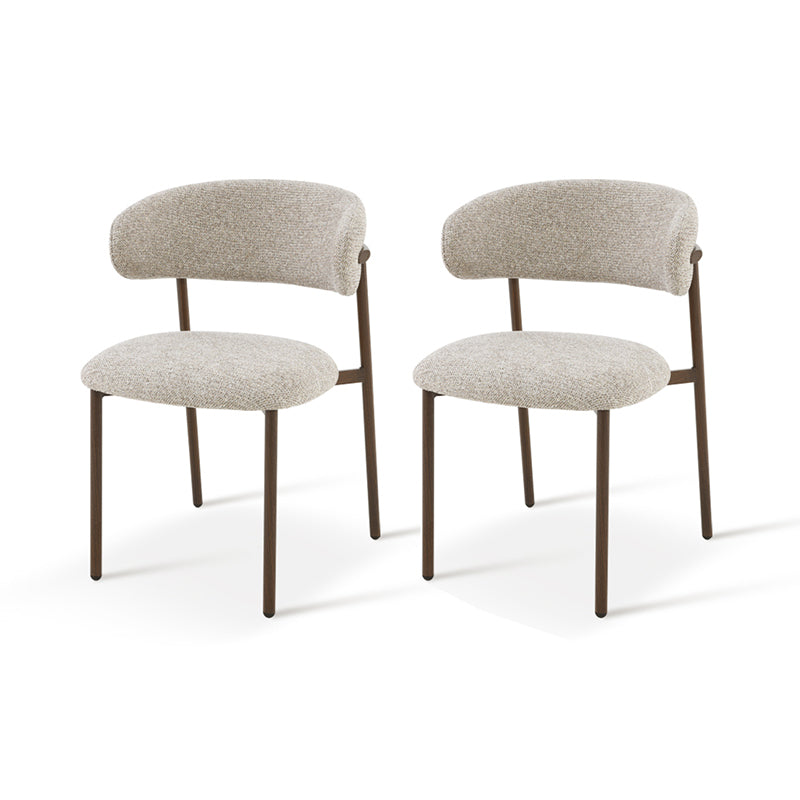 Chaise de salle à manger Zahra S [Lot de 2] [Tissu en lin] [⌀ 2.5 cm]