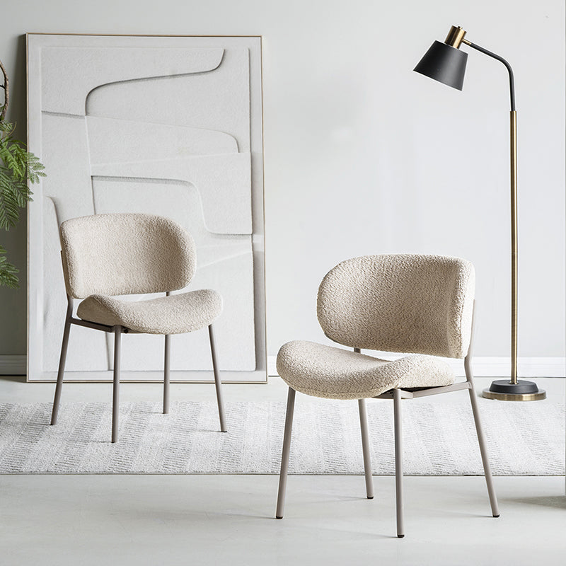 Chaise de Salle à Manger Hadley [Lot de 2] [Beige] [Tissu Bouclette]