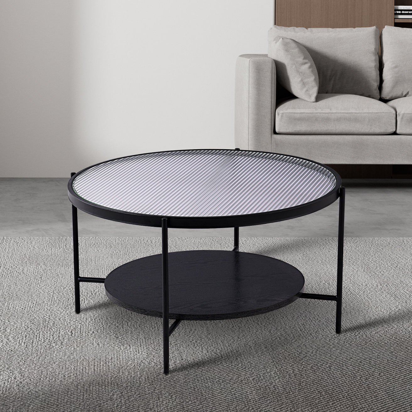 Table basse ronde Kiana [Noire]