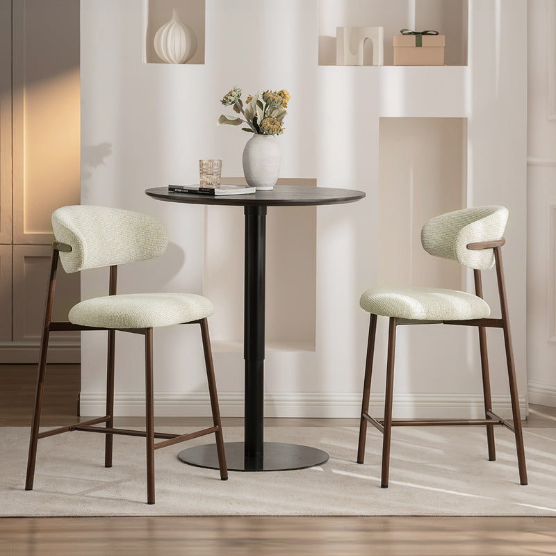 Tabouret de Bar Zahra S [Lot de 2] [Tissu effet lin] [65 cm] [⌀ 2.5 cm]