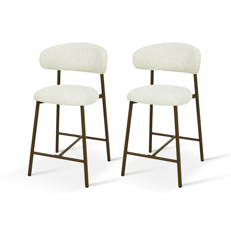 Tabouret de Bar Zahra S [Lot de 2] [Tissu effet lin] [65 cm] [⌀ 2.5 cm]