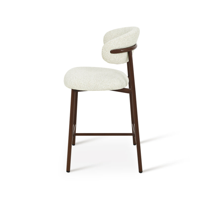 Tabouret de Bar Zahra S [Lot de 2] [Tissu effet lin] [65 cm] [⌀ 2.5 cm]