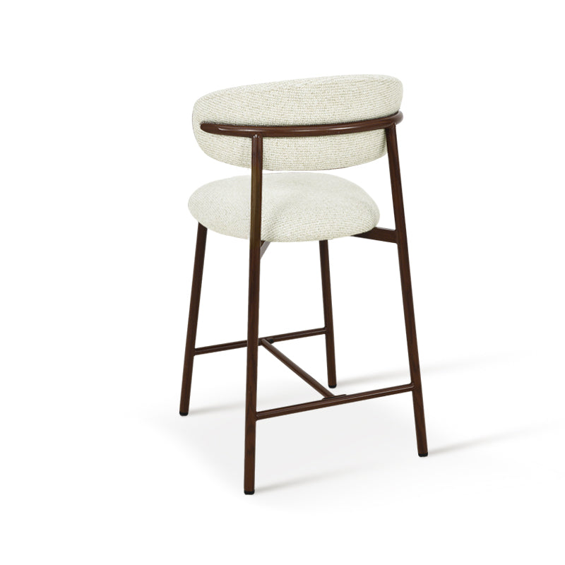 Tabouret de Bar Zahra S [Lot de 2] [Tissu effet lin] [65 cm] [⌀ 2.5 cm]
