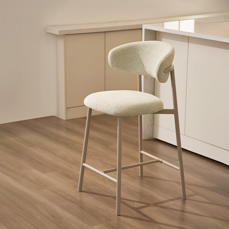 Tabouret de Bar Zahra S [Lot de 2] [Tissu effet lin] [65 cm] [⌀ 2.5 cm]