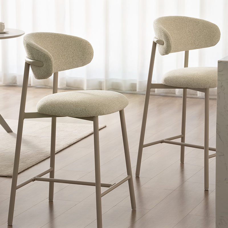 Tabouret de Bar Zahra S [Lot de 2] [Tissu effet lin] [65 cm] [⌀ 2.5 cm]