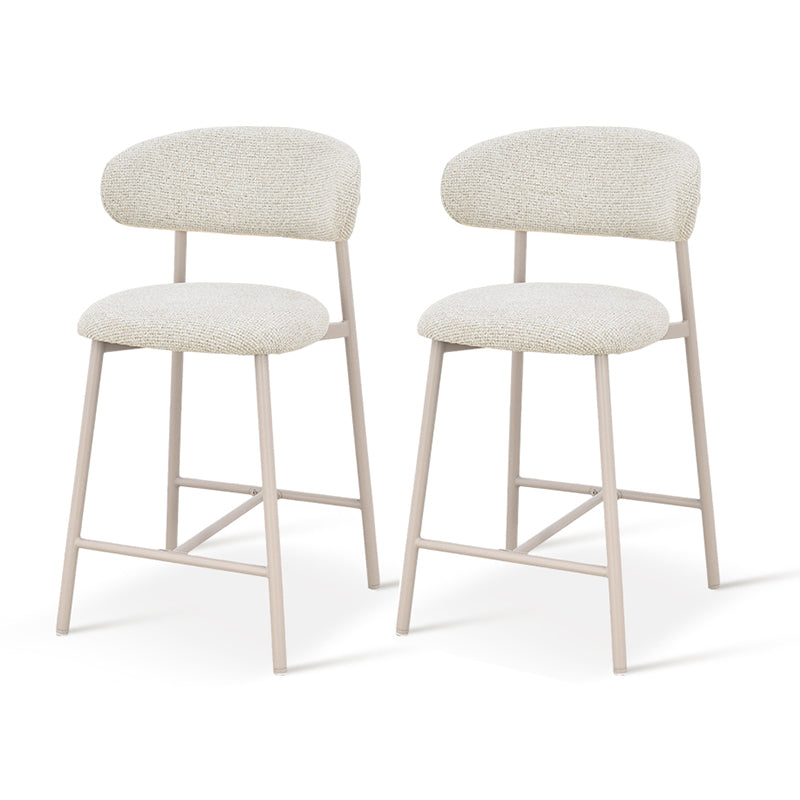 Tabouret de Bar Zahra S [Lot de 2] [Tissu effet lin] [65 cm] [⌀ 2.5 cm]