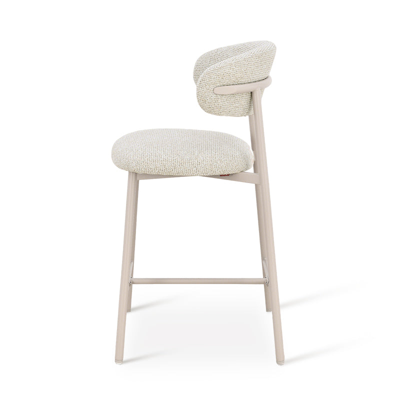 Tabouret de Bar Zahra S [Lot de 2] [Tissu effet lin] [65 cm] [⌀ 2.5 cm]