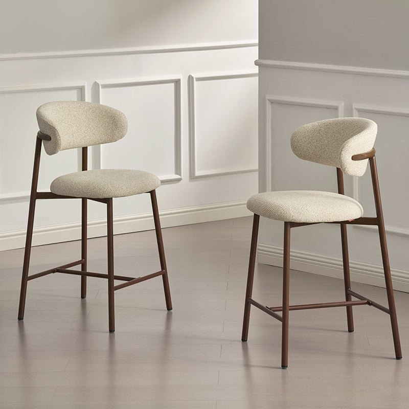 Tabouret de Bar Zahra S [Lot de 2] [Tissu effet lin] [65 cm] [⌀ 2.5 cm]