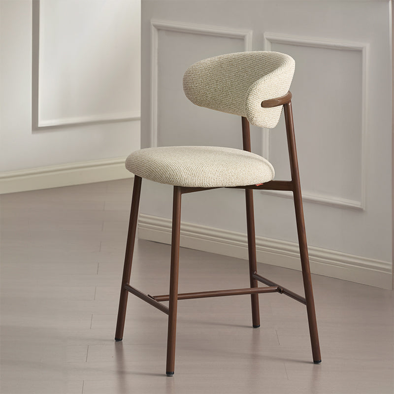 Tabouret de Bar Zahra S [Lot de 2] [Tissu effet lin] [65 cm] [⌀ 2.5 cm]