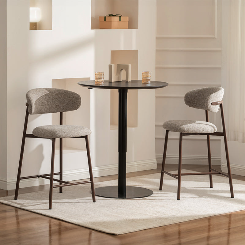 Tabouret de Bar Zahra S [Lot de 2] [Tissu en lin] [65 cm] [⌀ 2.5 cm]