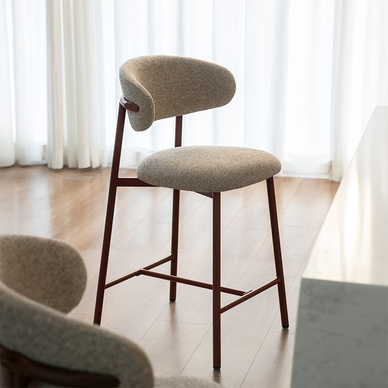 Tabouret de Bar Zahra S [Lot de 2] [Tissu en lin] [65 cm] [⌀ 2.5 cm]