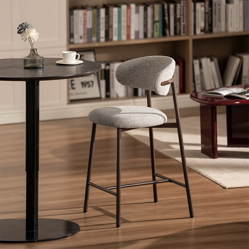 Tabouret de Bar Zahra S [Lot de 2] [Tissu en lin] [65 cm] [⌀ 2.5 cm]