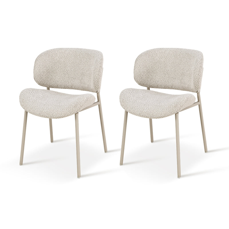 Chaise de Salle à Manger Hadley [Lot de 2] [Beige] [Tissu Bouclette]
