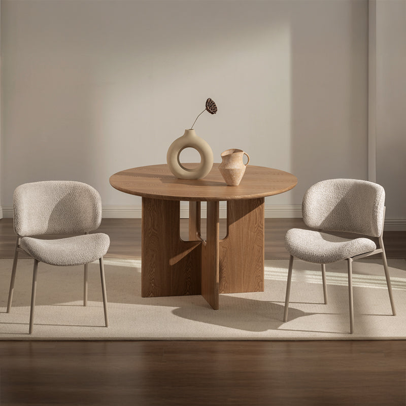 Chaise de Salle à Manger Hadley [Lot de 2] [Beige] [Tissu Bouclette]