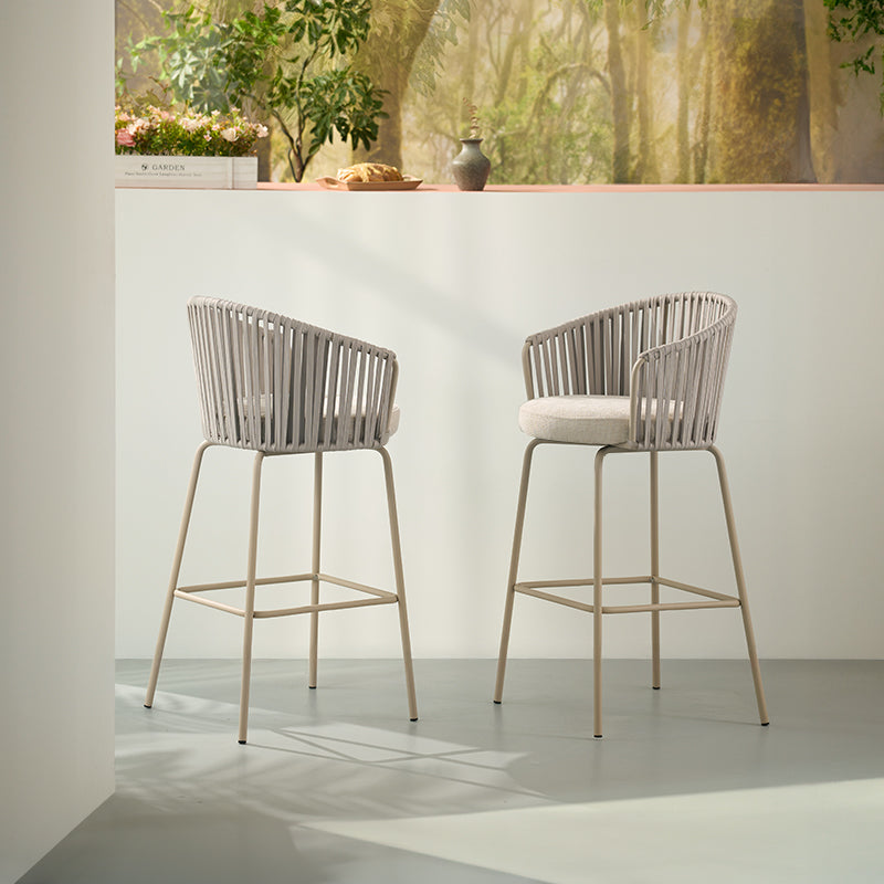 Tabouret de Bar Louisa [Lot de 2] [Tissu en lin] [65 cm]