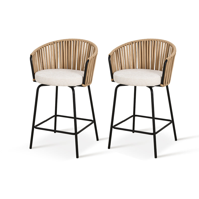 Tabouret de Bar Louisa [Lot de 2] [Tissu en lin] [65 cm]