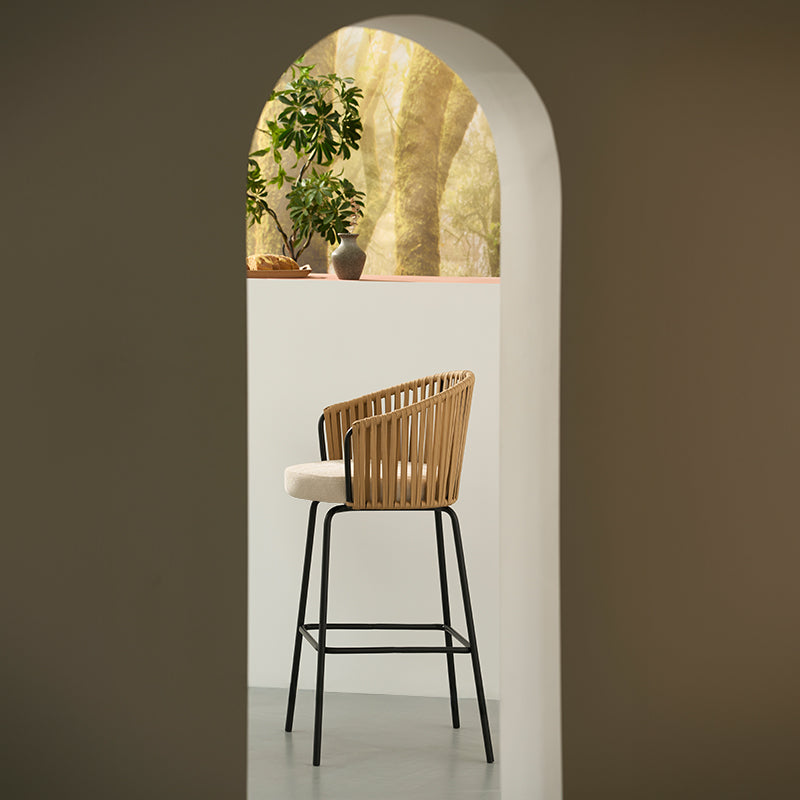 Tabouret de Bar Louisa [Lot de 2] [Tissu en lin] [65 cm]