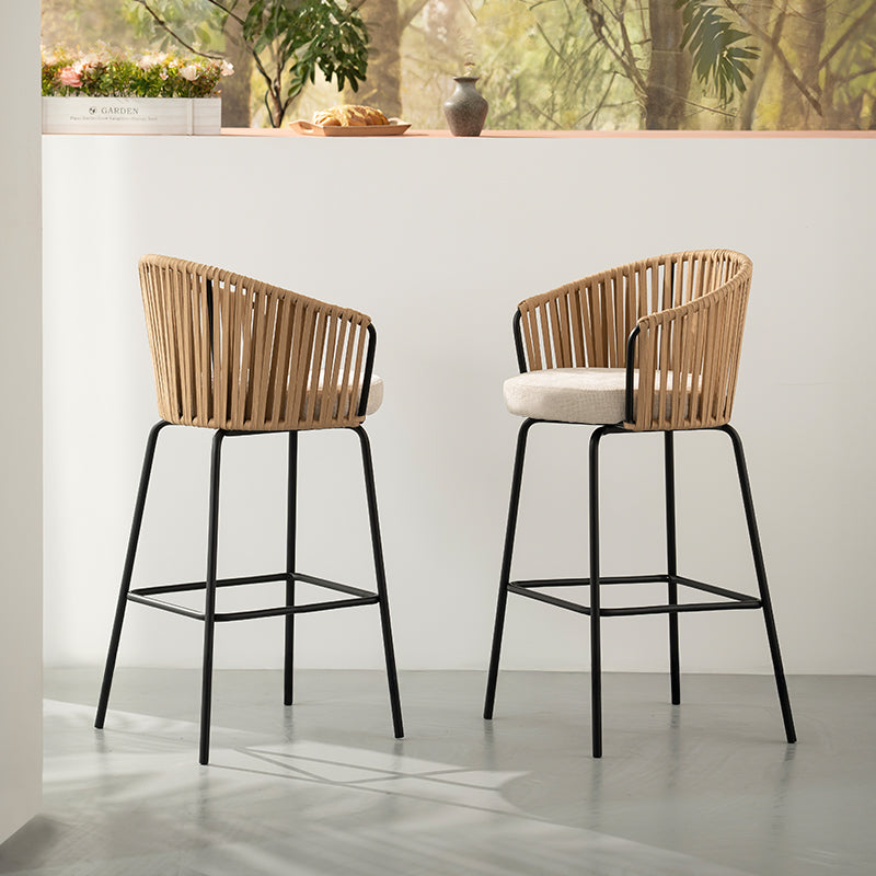 Tabouret de Bar Louisa [Lot de 2] [Tissu en lin] [65 cm]