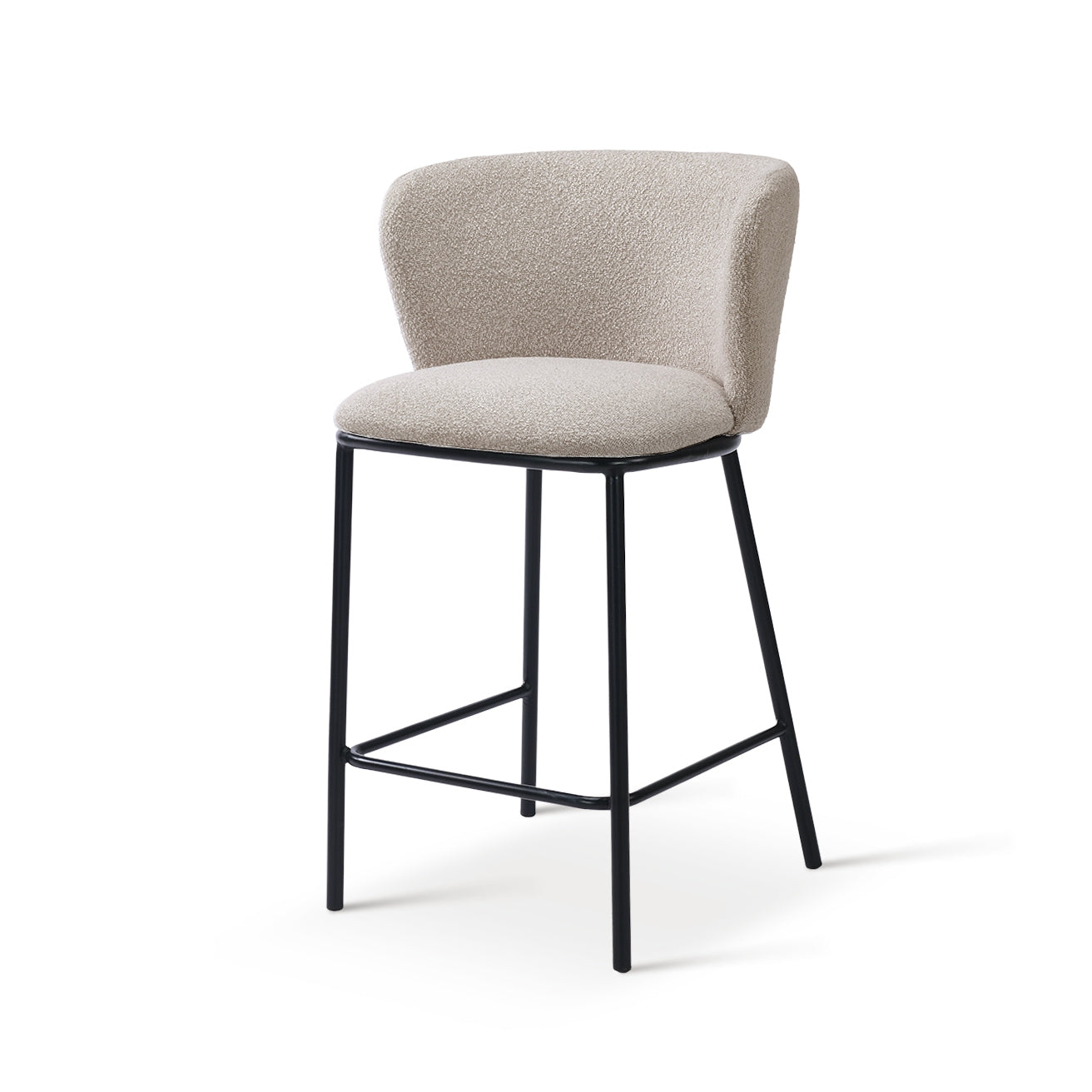 Tabouret de Bar Karin [Lot de 2] [Tissu Bouclette] [65 cm]