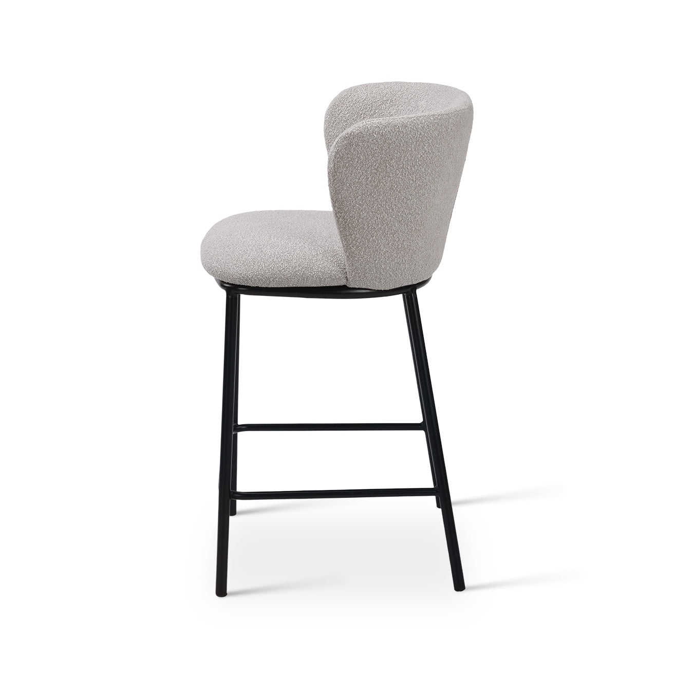 Tabouret de Bar Karin [Lot de 2] [Tissu Bouclette] [65 cm]