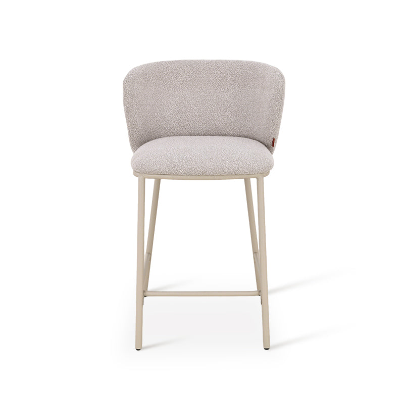 Tabouret de Bar Karin [Lot de 2] [Tissu effet lin et bouclé] [65 cm]
