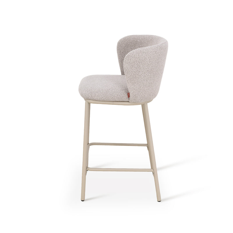 Tabouret de Bar Karin [Lot de 2] [Tissu effet lin et bouclé] [65 cm]