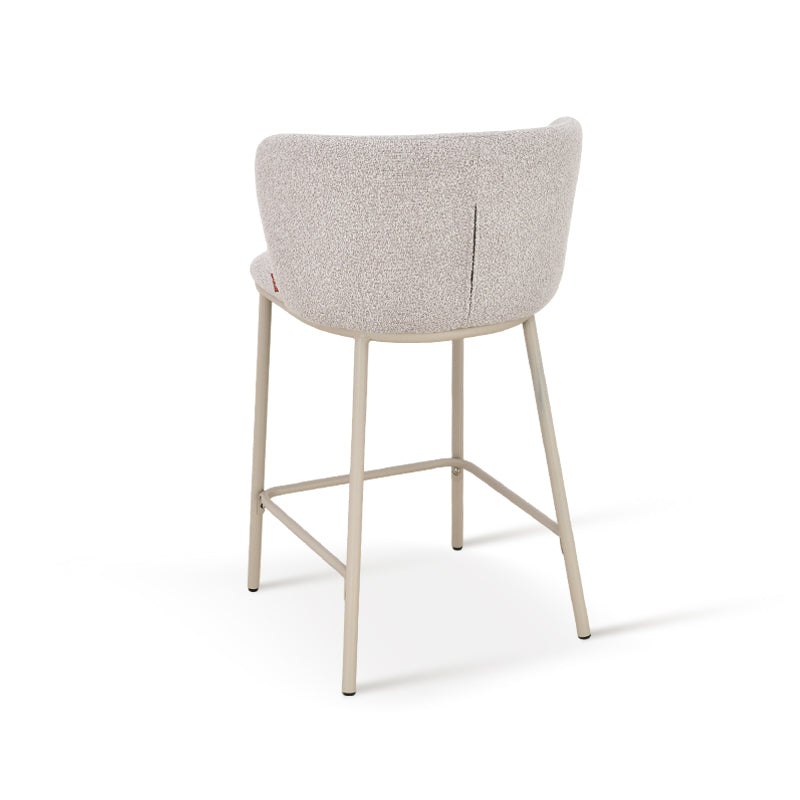 Tabouret de Bar Karin [Lot de 2] [Tissu effet lin et bouclé] [65 cm]
