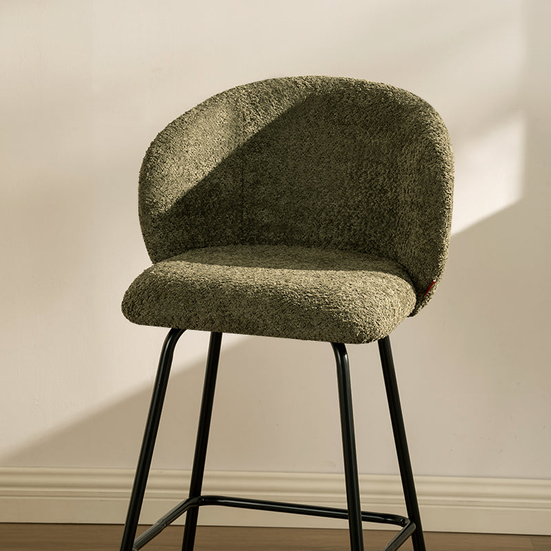 Tabouret de Bar Yasin [Lot de 2] [Tissu Bouclette] [65 cm]