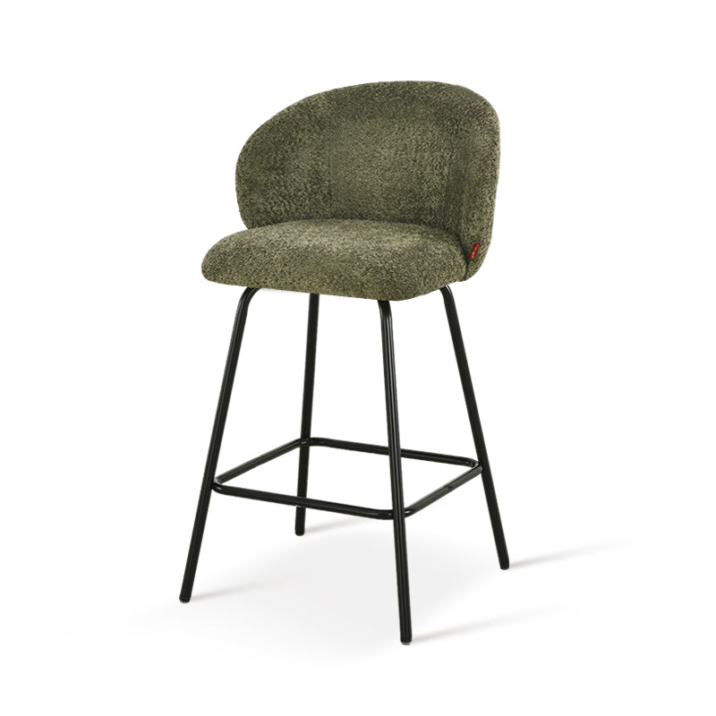 Tabouret de Bar Yasin [Lot de 2] [Tissu Bouclette] [65 cm]