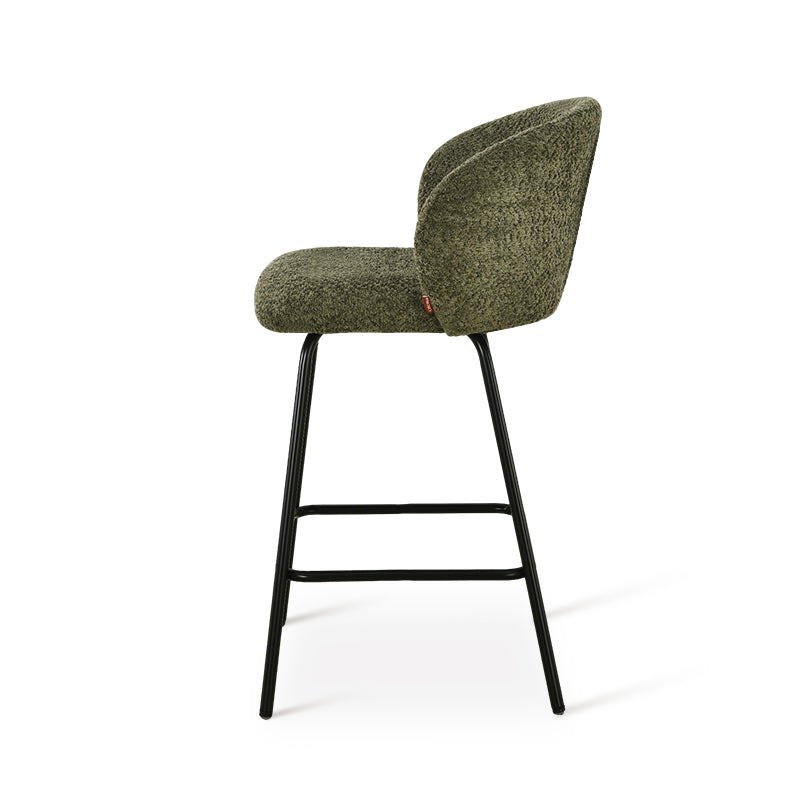 Tabouret de Bar Yasin [Lot de 2] [Tissu Bouclette] [65 cm]