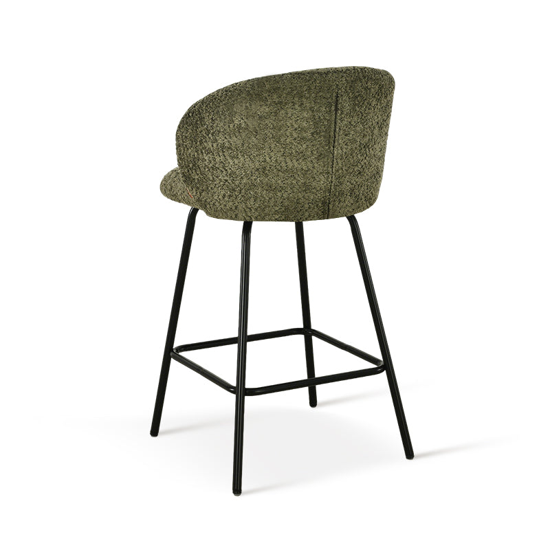 Tabouret de Bar Yasin [Lot de 2] [Tissu Bouclette] [65 cm]