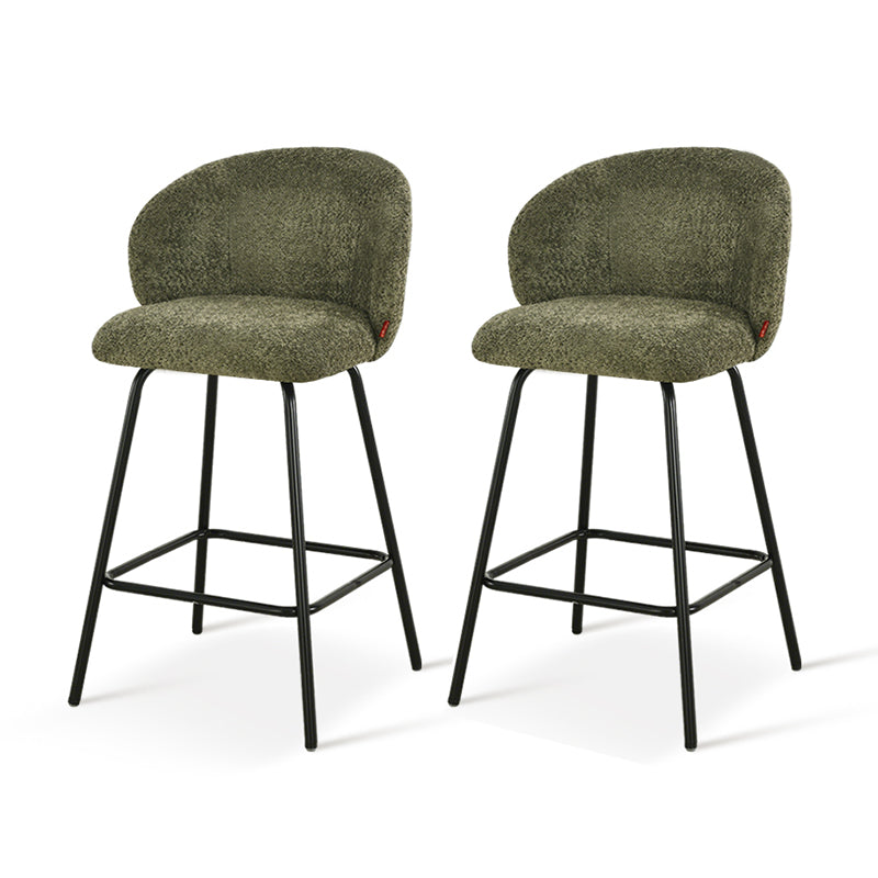 Tabouret de Bar Yasin [Lot de 2] [Tissu Bouclette] [65 cm]