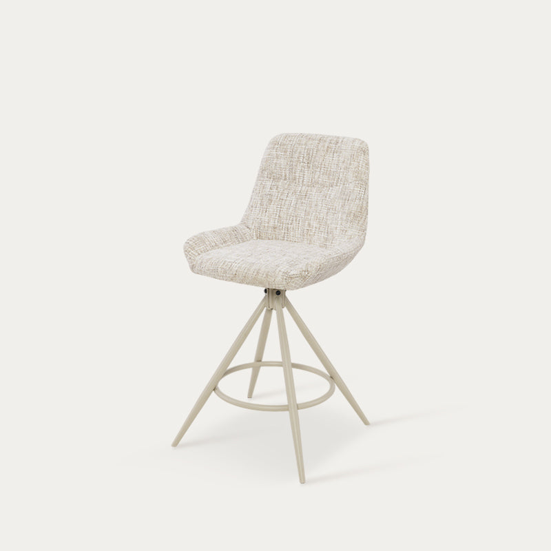 Tabouret de Bar Farah [Lot de 2] [Tissu effet lin] [67 cm] [Retour automatique ] [Pivotant à 180°]