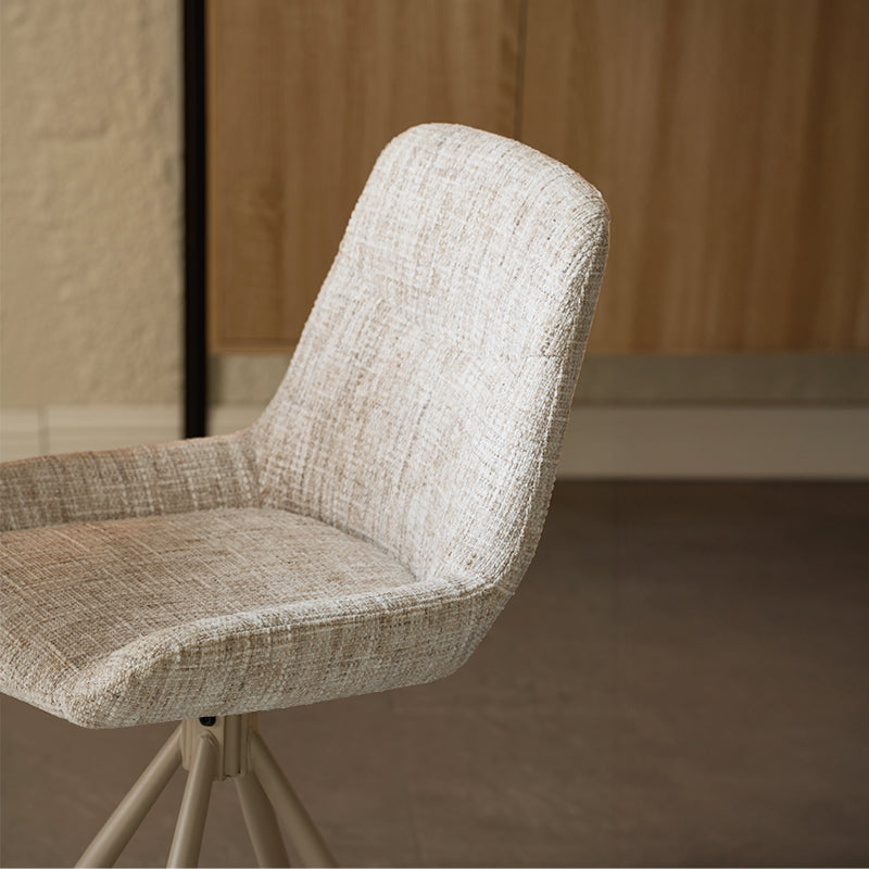 Tabouret de Bar Farah [Lot de 2] [Tissu en lin] [67 cm] [Retour automatique ] [Pivotant à 180°]