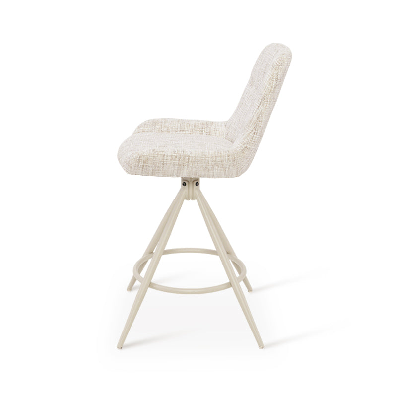 Tabouret de Bar Farah [Lot de 2] [Tissu effet lin] [67 cm] [Retour automatique ] [Pivotant à 180°]