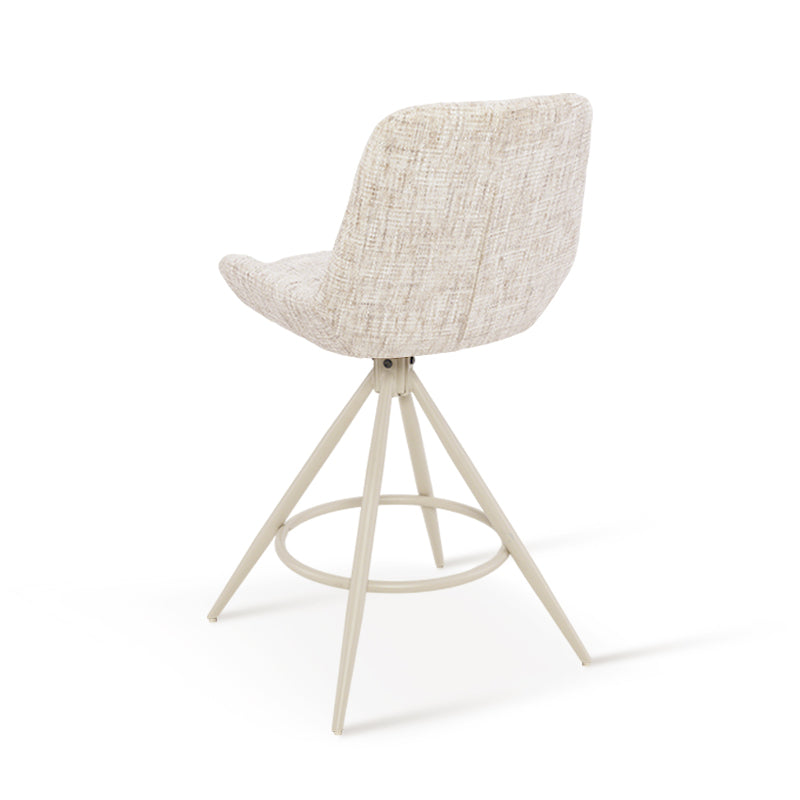 Tabouret de Bar Farah [Lot de 2] [Tissu effet lin] [67 cm] [Retour automatique ] [Pivotant à 180°]