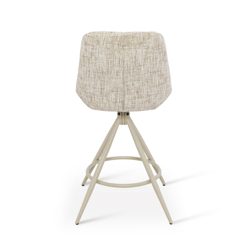 Tabouret de Bar Farah [Lot de 2] [Tissu en lin] [67 cm] [Retour automatique ] [Pivotant à 180°]