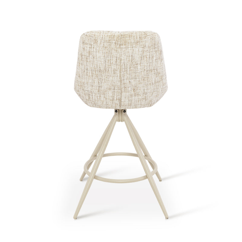 Tabouret de Bar Farah [Lot de 2] [Tissu effet lin] [67 cm] [Retour automatique ] [Pivotant à 180°]