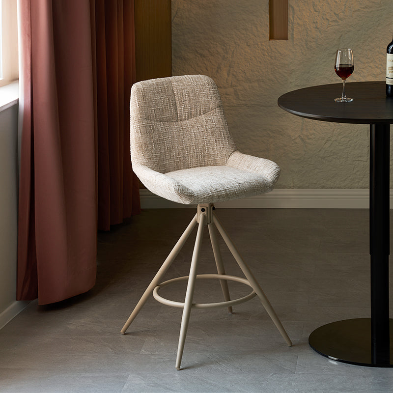 Tabouret de Bar Farah [Lot de 2] [Tissu effet lin] [67 cm] [Retour automatique ] [Pivotant à 180°]