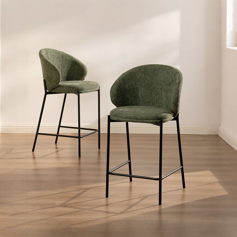Tabourets de bar Bard [Lot de 1] [Tissu effet lin] [65 cm]