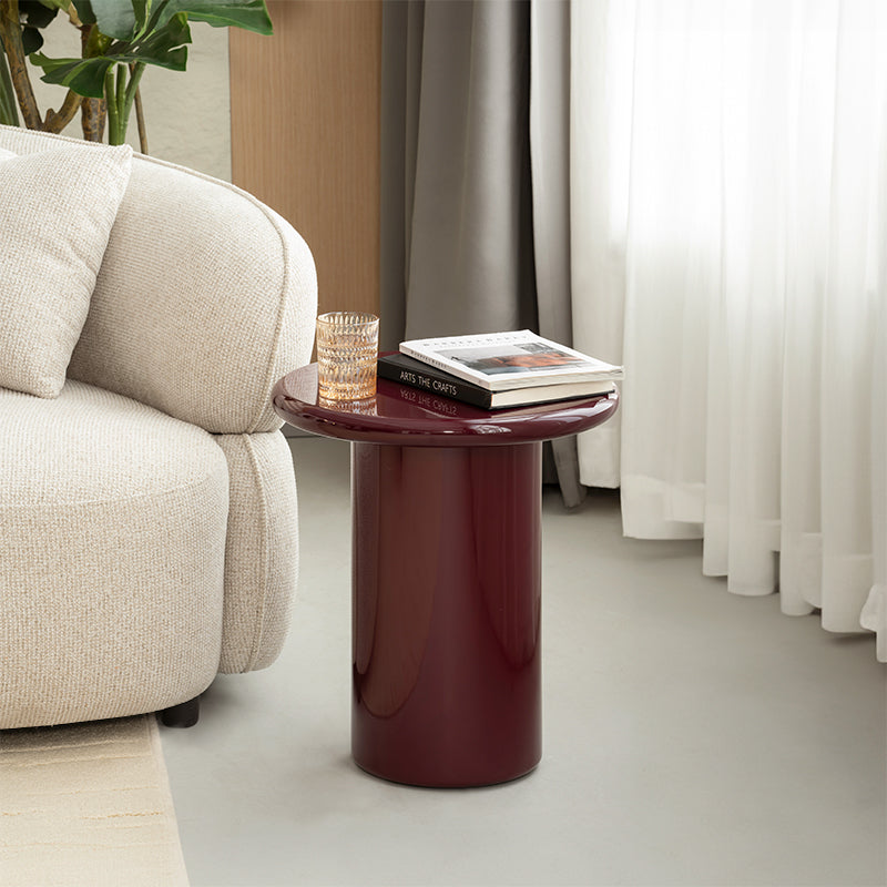 Ensemble table basse ronde Aine Chelsea [Rouge pourpre][Brillant et mat]
