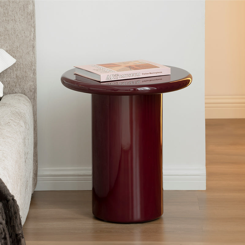 Ensemble table basse ronde Aine Chelsea [Rouge pourpre][Brillant et mat]