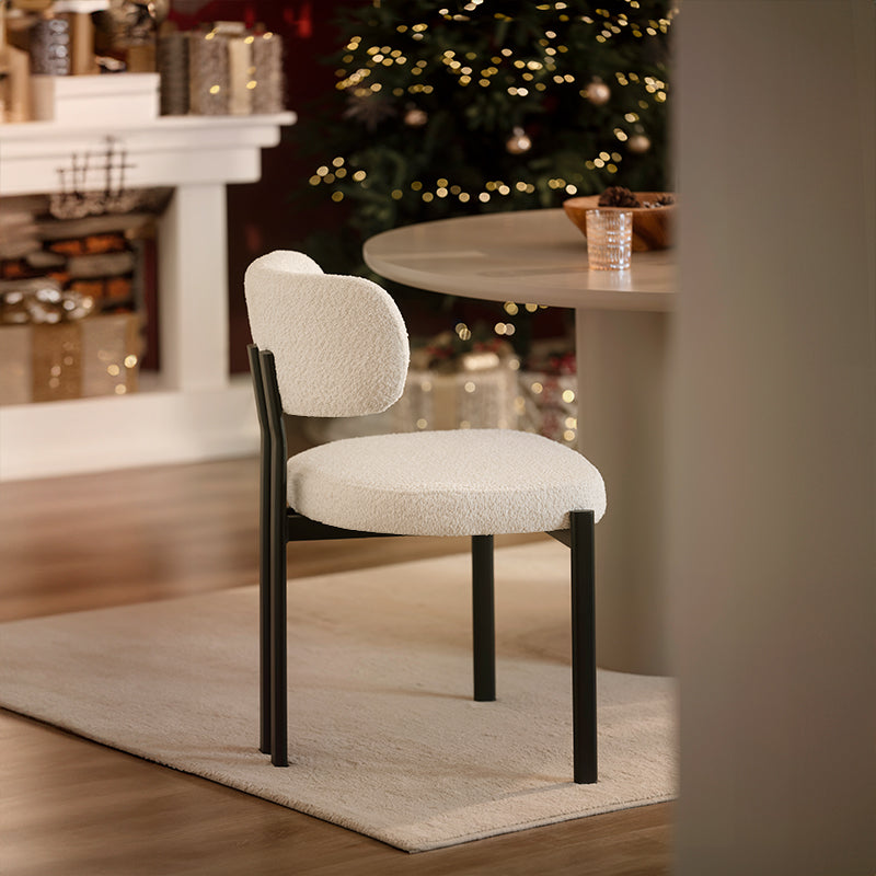 Chaise de salle à manger Mabel [Lot de 2] [Tissu Boucle]