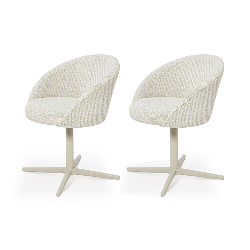 Fauteuil salle à manger pivotantes à 360° Paislee [Lot de 2] [Tissu en lin]