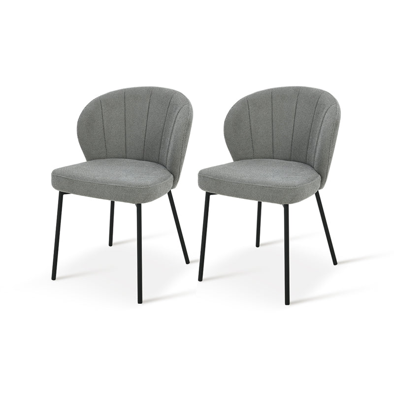 Chaise de salle à manger Seraphina [Chenille][Tissu effet lin][Lot de 2]