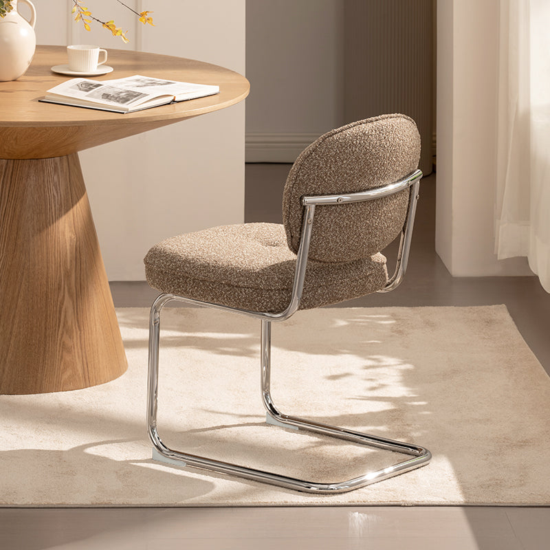 Chaise de salle à manger Danica [lot de 1] [tissu bouclé][argenté]