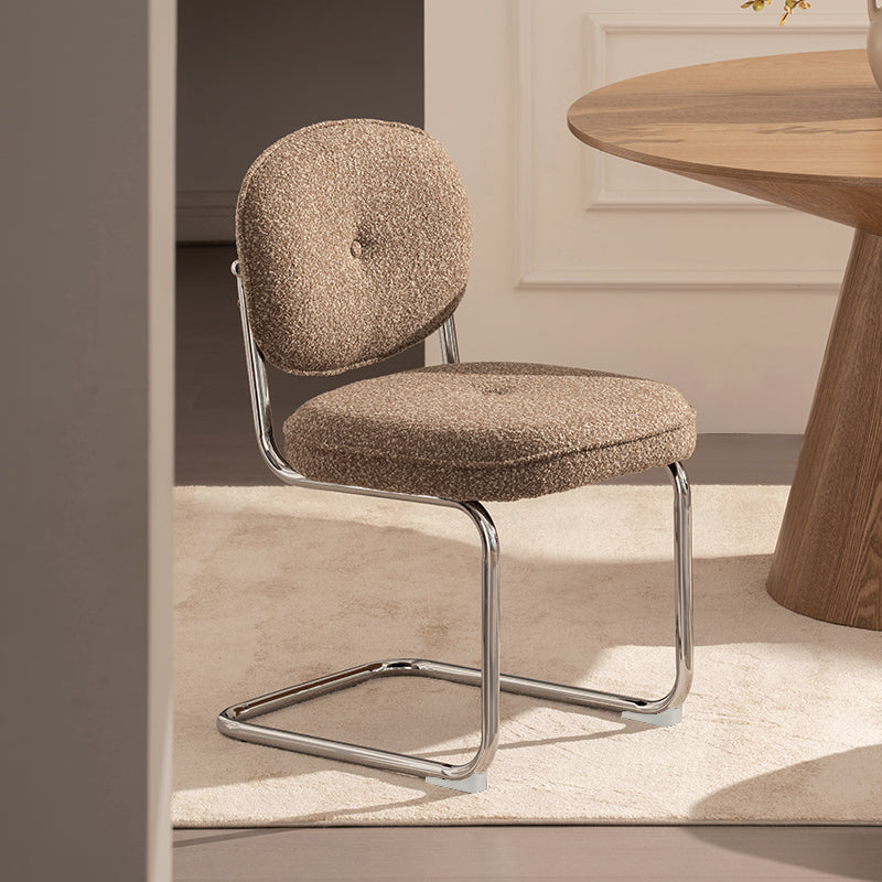 Chaise de salle à manger Danica [lot de 1] [tissu bouclé][argenté]