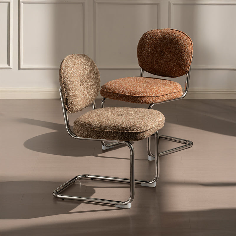 Chaise de salle à manger Danica [lot de 1] [tissu bouclé][argenté]