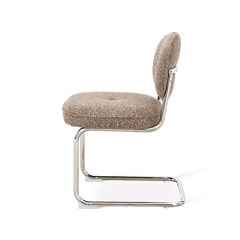Chaise de salle à manger Danica [lot de 1] [tissu bouclé][argenté]